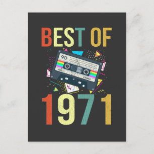 Carte Postale Mixtape Rétro Meilleur De 1971 Cadeau Cassette Ann