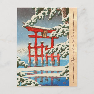 Carte Postale Miyajima dans Snow Hasui Kawase shin hanga art