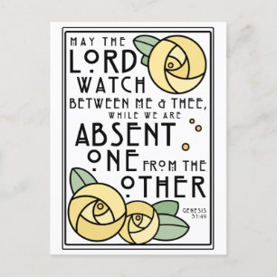 Carte Postale Mizpah   Roses Jaunes Art Nouveau