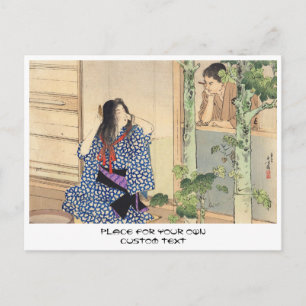Carte Postale Mizuno Toshikata, Bijin cheveux peignés vintage ja
