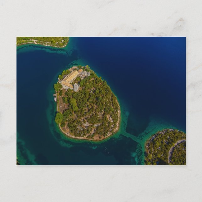 Carte Postale Mljet aérien Croatie (Devant)