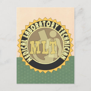 CARTE POSTALE MLT BADGE TECHNICIEN DE LABORATOIRE MÉDICALE