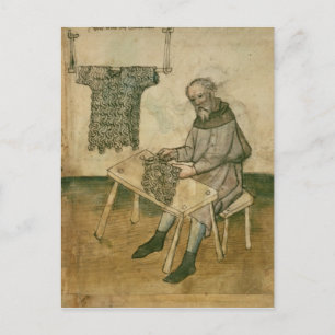 Carte Postale Mme Amb 3172 Armorer Fabriquant un Hauberk