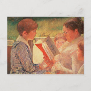 Carte Postale Mme Cassatt Lecture à ses petits-enfants, 1888