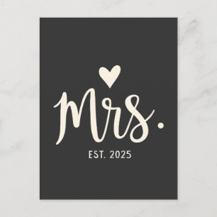 Carte Postale Mme Est. mariage Fiançailles mariée 2025