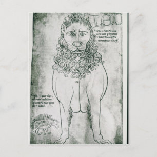 Carte Postale Mme Fr 19093 fol.24v Lion et Porcupine