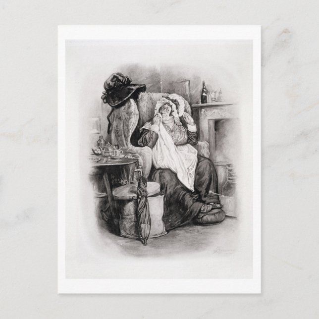 Carte Postale Mme Gamp, de "Charles Dickens : Un commérage à pro (Devant)