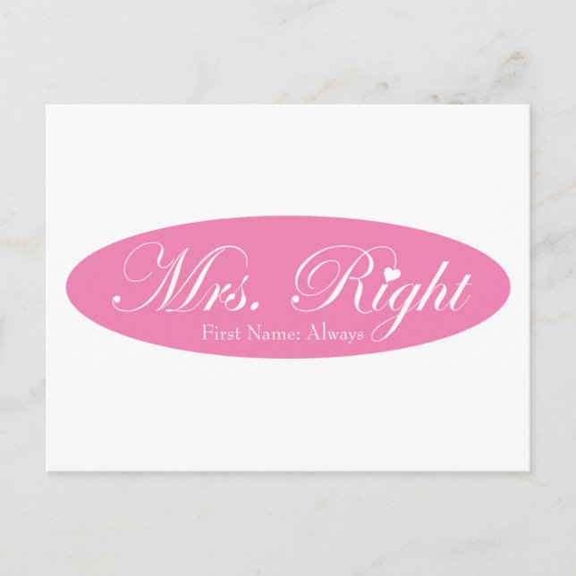 Carte Postale Mme Right (Devant)