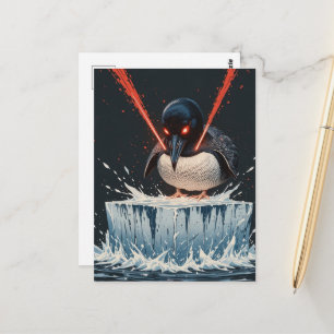 Carte postale MN Loon yeux laser en colère faisant