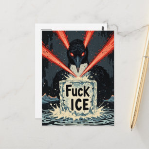 Carte postale MN Loon yeux laser en colère faisant