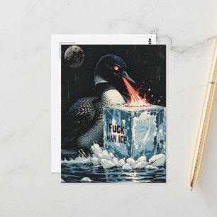 Carte postale MN Loon yeux laser en colère faisant
