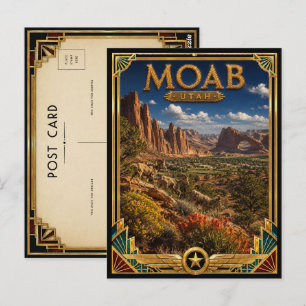 Carte Postale Moab Utah Art Déco Vintage Âge d'Or