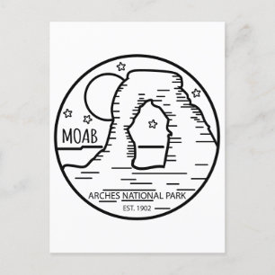 Carte Postale Moab Utah Vintage minimaliste Arches Aventure