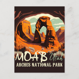 Carte Postale Moab Utah Vintage Sunset Arches Aventure en plein