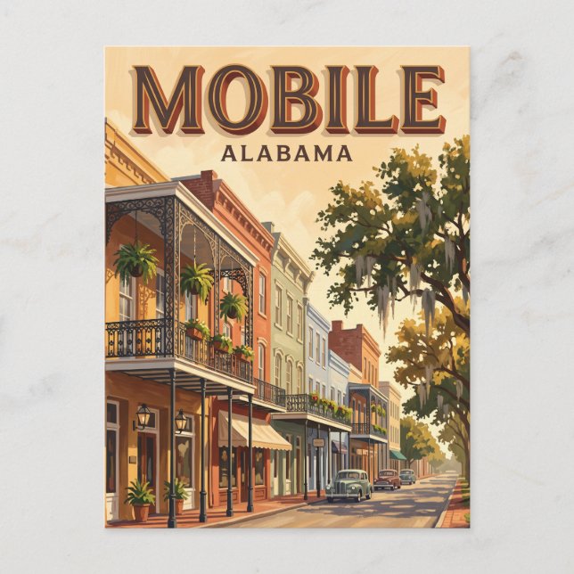 Carte Postale Mobile Alabama (Devant)