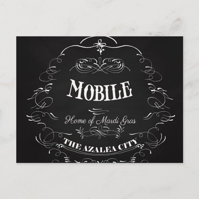 Carte Postale Mobile, Alabama - Accueil du Mardi Gras (Devant)