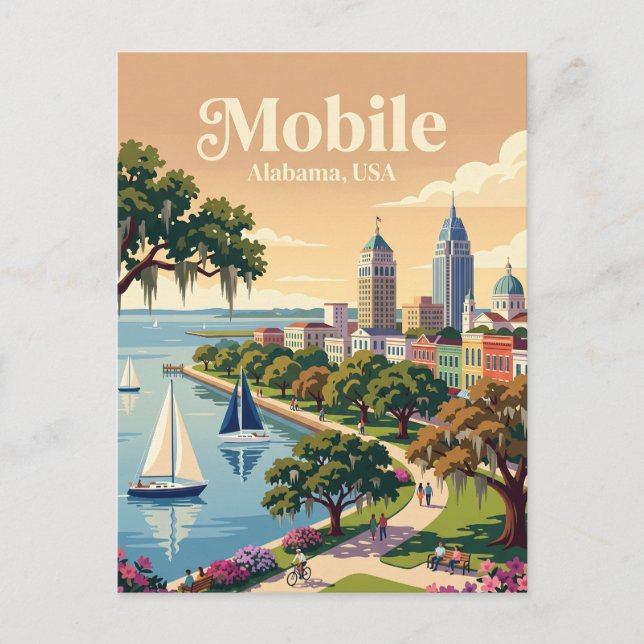 Carte Postale Mobile, Alabama États-Unis (Devant)