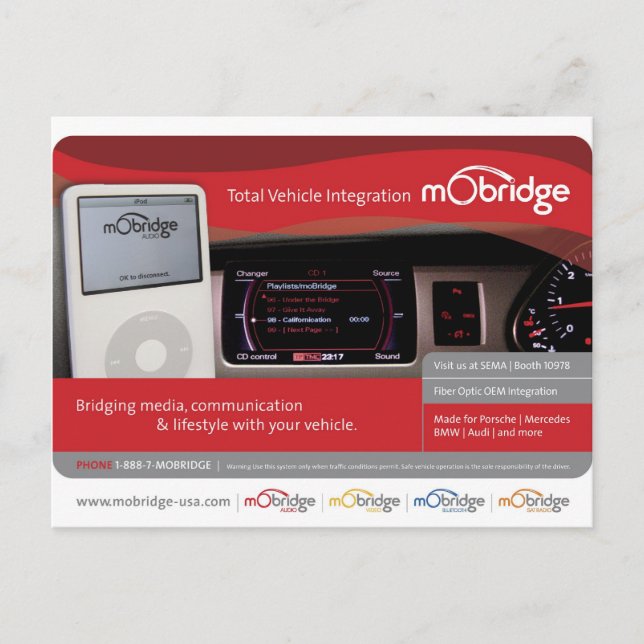 Carte Postale mObridge USA pre-SEMA postcard (Devant)