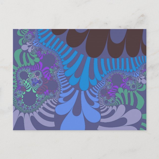 Carte postale mod bleu barbeau personnalisée (Devant)