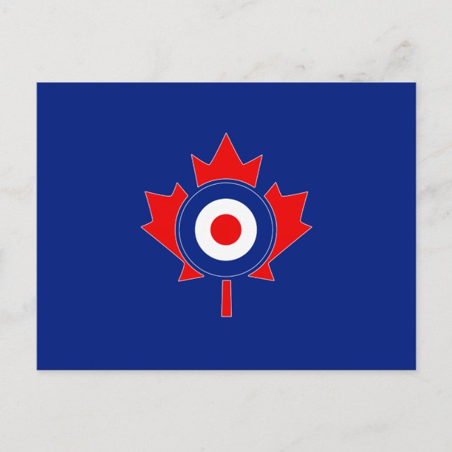 Carte Postale Mod de la feuille d'érable canadienne en bleu (Devant)