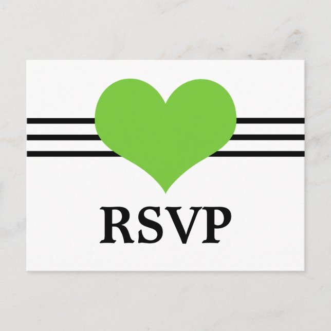 Carte Postale Mod Heart RSVP, Vert (Devant)