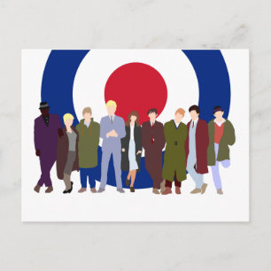 Carte postale Mod Target scooteriste