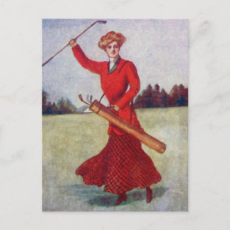 Carte Postale Mode de golf féminin vintage 1910
