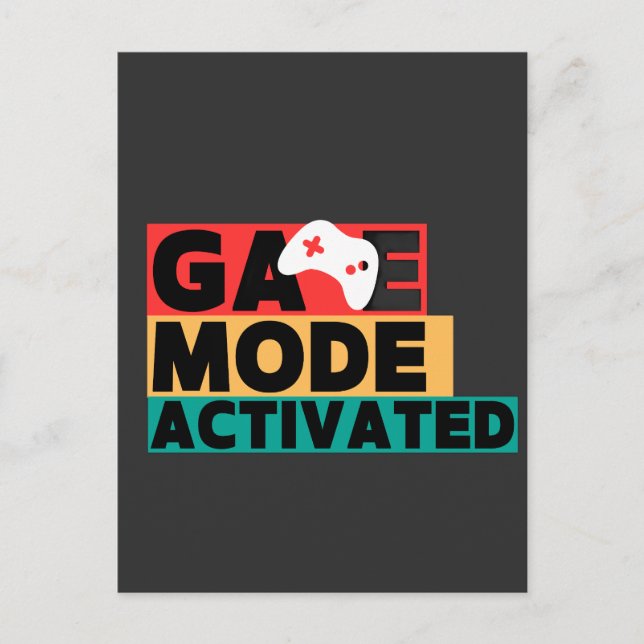 Carte Postale Mode de jeu activé Art de manette de jeu (Devant)