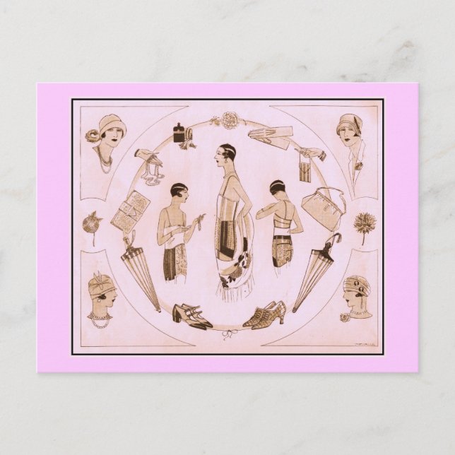 Carte Postale Mode élégante des années 1920 (Devant)