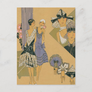 Carte Postale Mode française - violet et noir