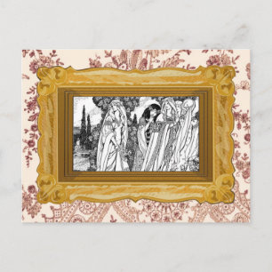 Carte Postale Mode Médiéval Noir Et Blanc