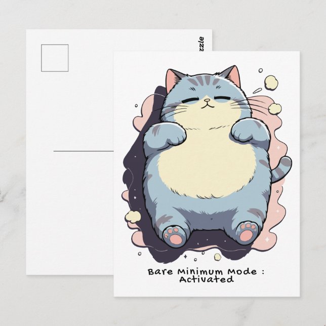 Carte Postale Mode Minimum Activé – Humeur Relatable (Devant / Derrière)