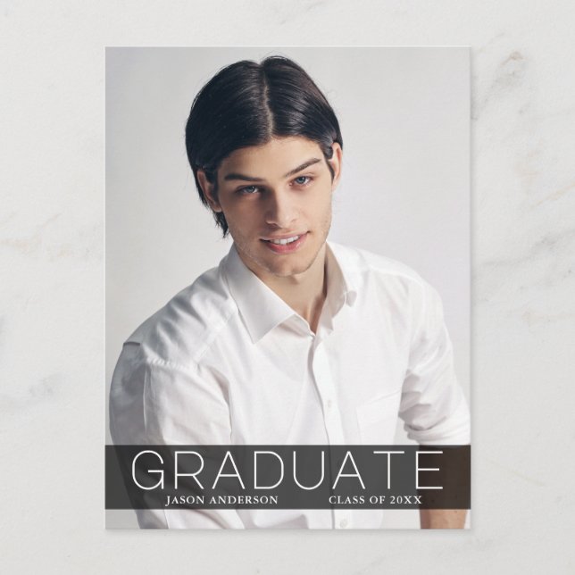 Carte Postale Mode moderne 1 Photo Faire-part diplômée (Devant)