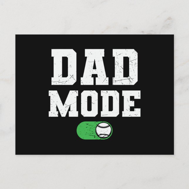 Carte Postale Mode Papa activé | Baseball famille beau design (Devant)