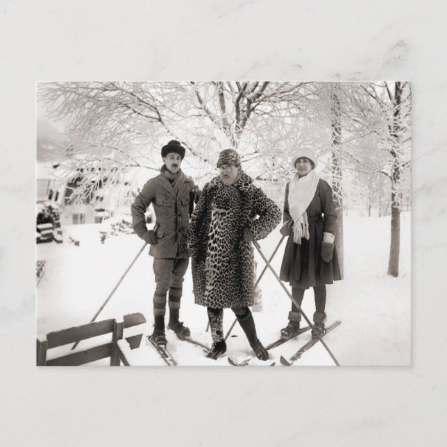 Carte Postale Mode ski vintage, 1910 (Devant)