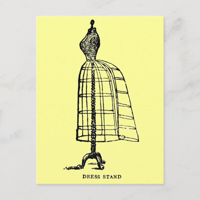 Carte Postale Mode victorienne Busten Wire robe forme (Devant)