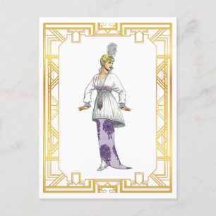 Carte Postale Mode vintage au début des années 1900 en vedette