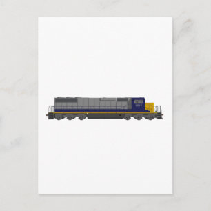 Carte Postale Modèle 3D : Moteur de train : Chemin de fer :