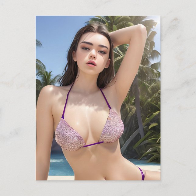 Carte postale Modèle Bikini Spring Break (Devant)