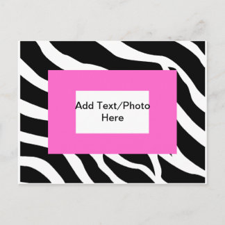 Carte Postale Modèle blanc rose Zebra