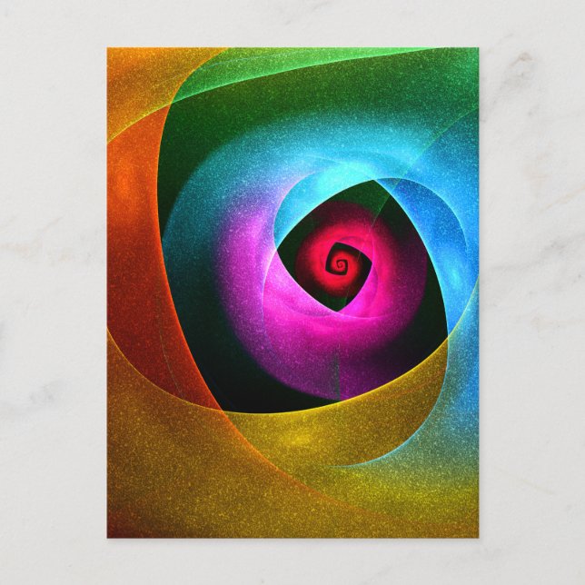 Carte Postale Modèle d'art abstrait moderne bleu orange rose #24 (Devant)