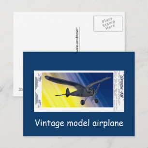 Carte postale - Modèle d'avion vintage - Fantôme