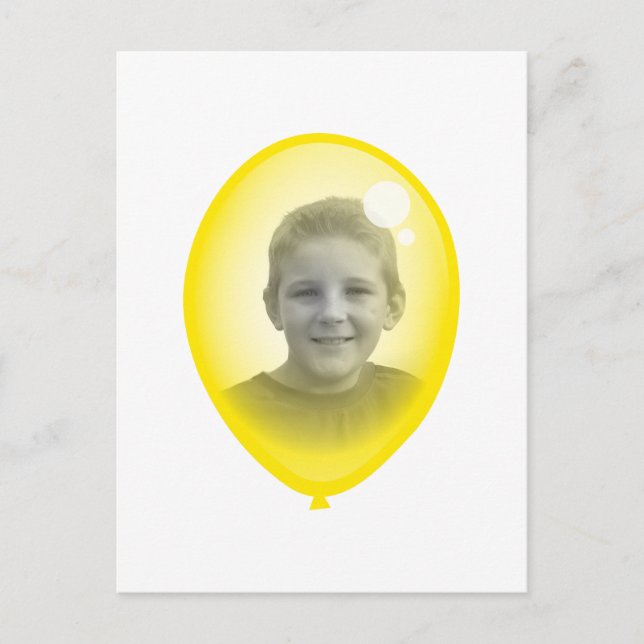 Carte Postale Modèle de ballon jaune (Devant)