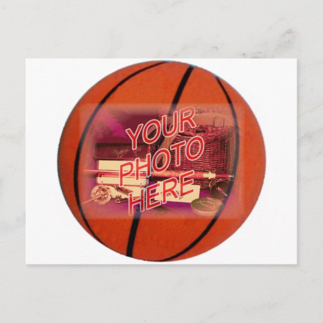Carte Postale Modèle de cadre de basket-ball (Devant)