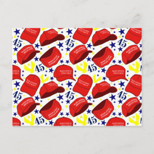 Carte Postale Modèle de chapeau Trump 2020 MAGA - Blanc -