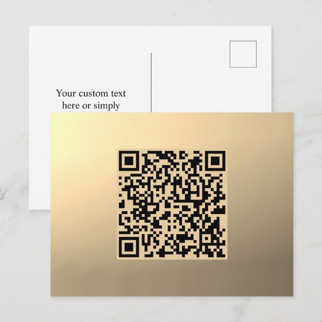 Carte Postale Modèle de code QR instantanément modifiable | Faux (Devant / Derrière)