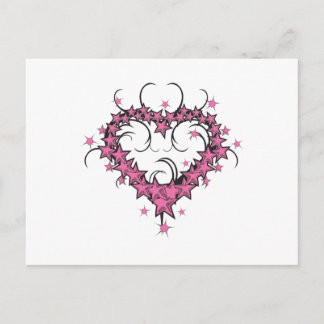 Carte Postale modèle de coeur étoiles tatouage