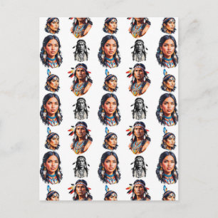 Carte Postale Modèle de conception de tribu indienne d'Amérique 