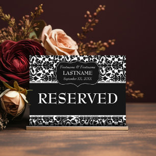 Carte Postale Modèle de Damas du panneau mariage RÉSERVÉ