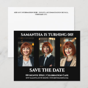 Carte Postale Modèle de fête pour 3 photos d'anniversaire simple